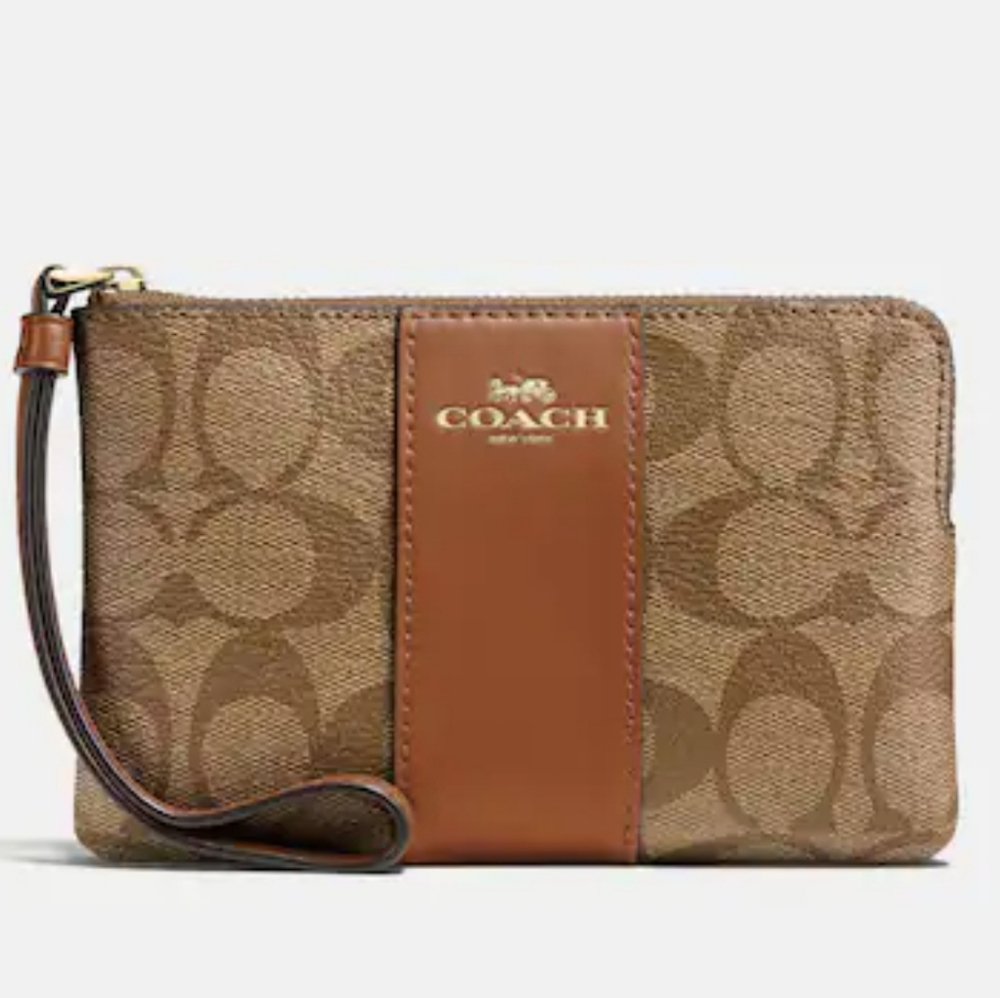 Corner Zip Wristlet In Signature Canvas